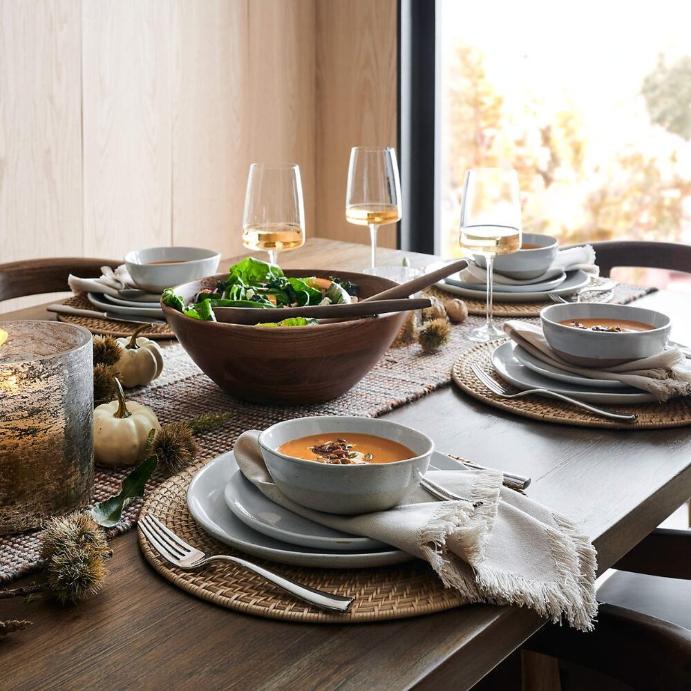NEW Crate&Barrel Craft Birch Beige Organic Cotton Fringe Napkin, Set of 4